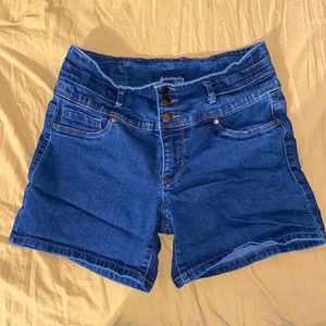 dark blue jean shorts
